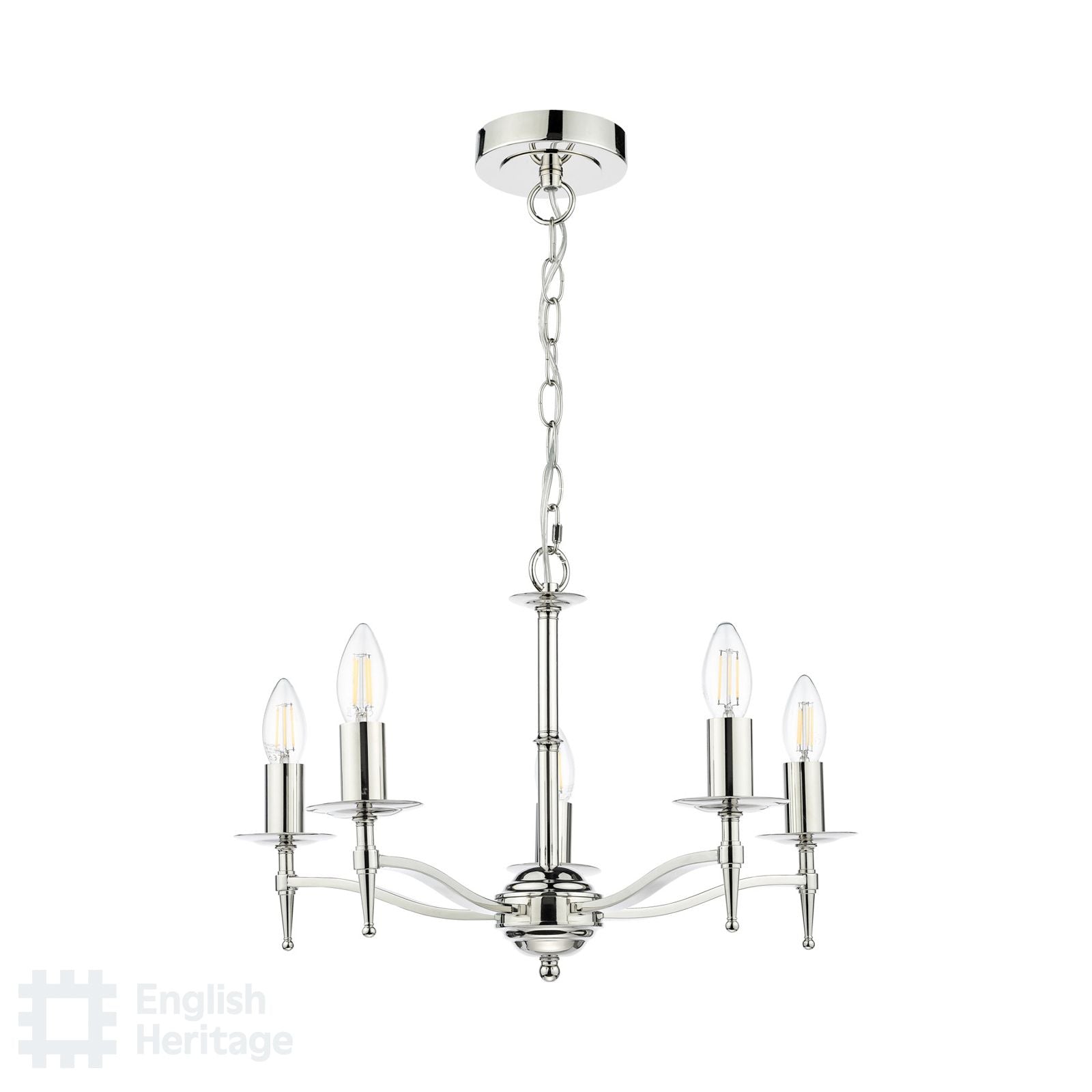 Marble Hill Polished Nickel 5 Light Pendant