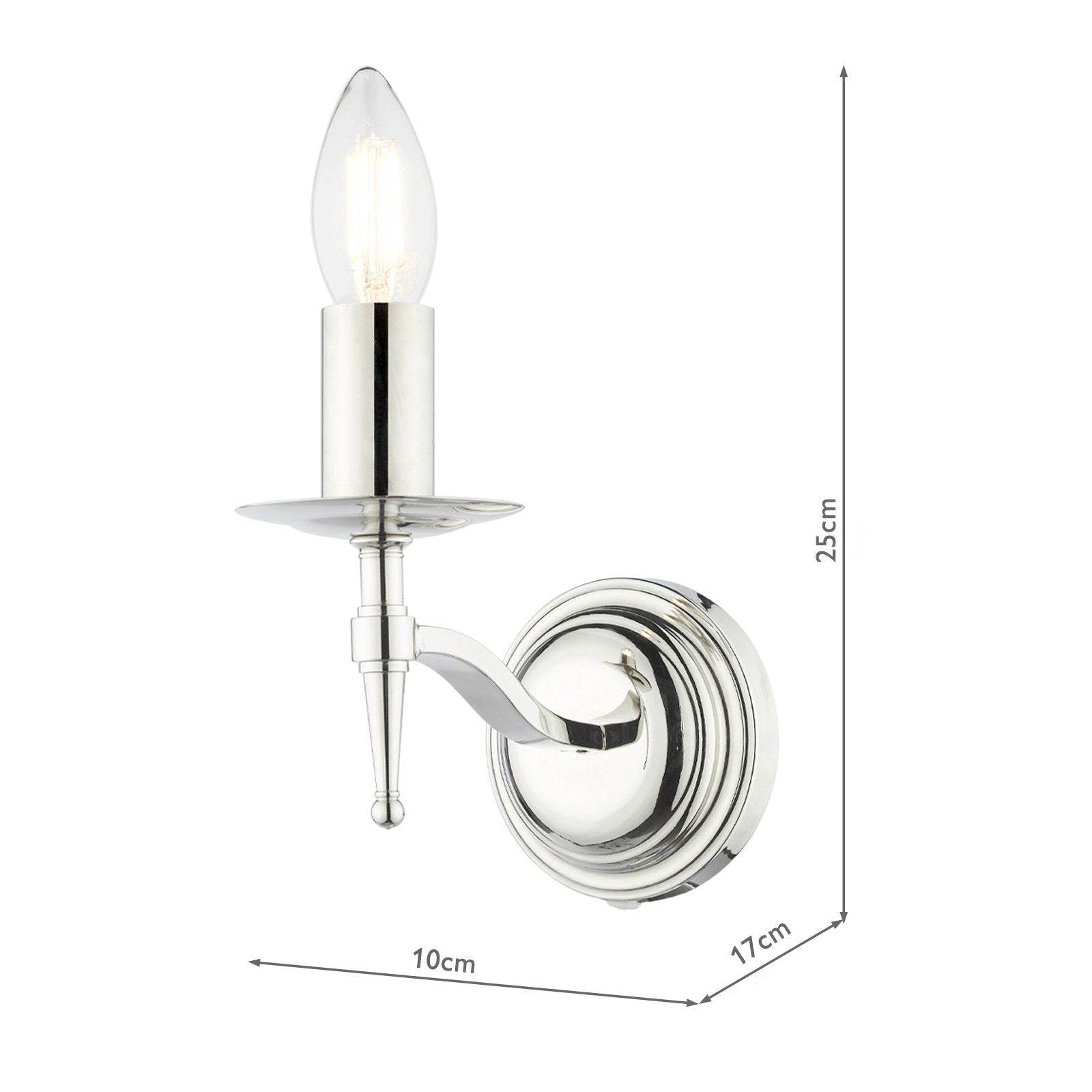 Marble Hill Polished Nickel Wall Light