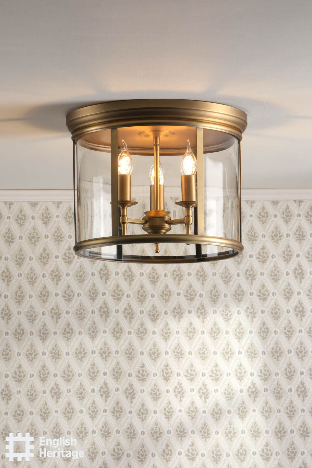 Marble Hill 3 Light Aged Brass Flush Fitting