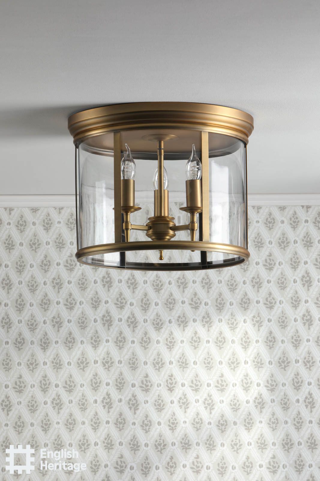 Marble Hill 3 Light Aged Brass Flush Fitting