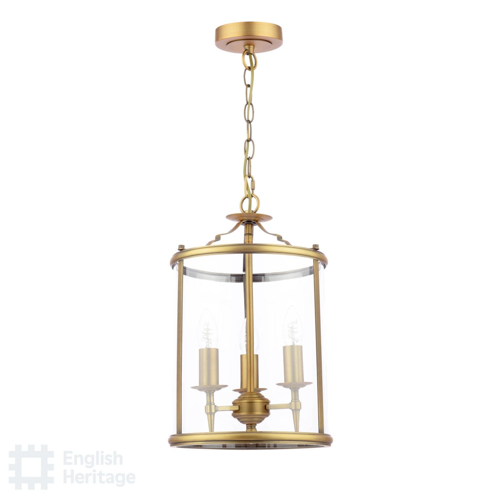 Marble Hill Aged Brass & Glass Pendant