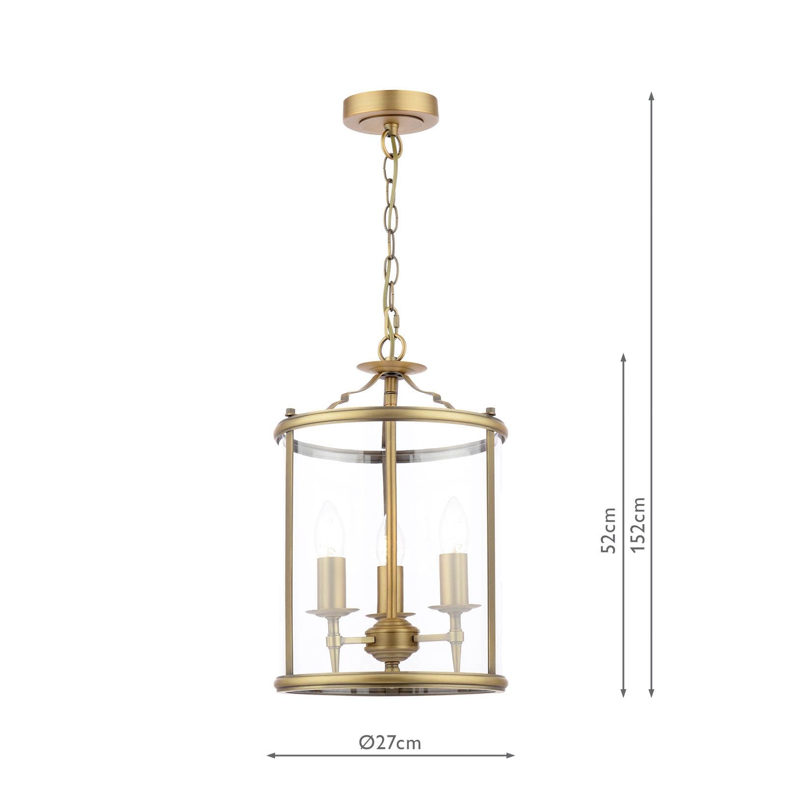 Marble Hill Aged Brass & Glass Pendant
