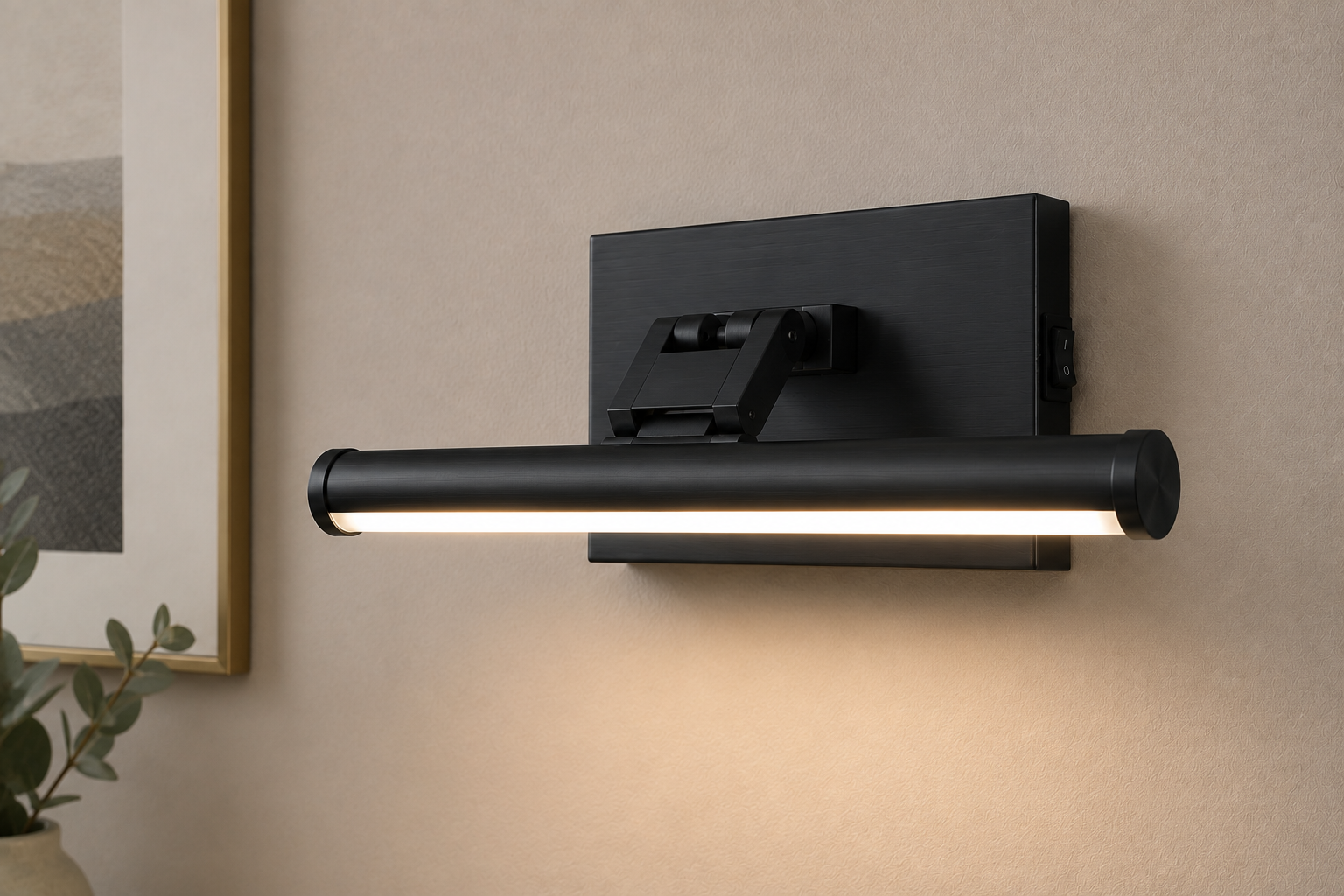 Medium Battery Operated LED Picture Light in Matt Black