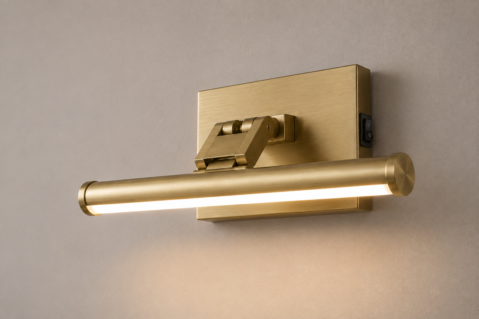 Medium Battery Operated LED Picture Light in Brass