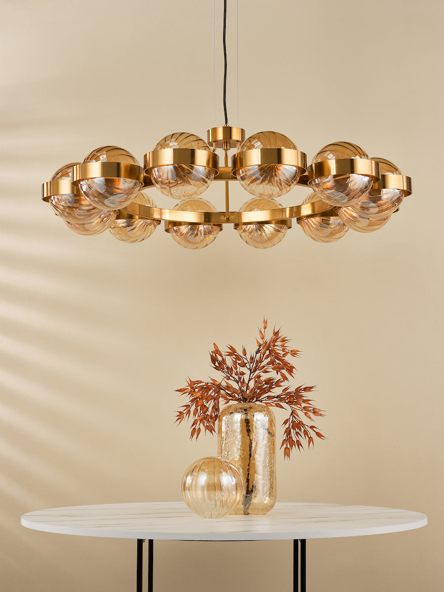 Ophira Antique Gold 12 Light Ceiling Pendant