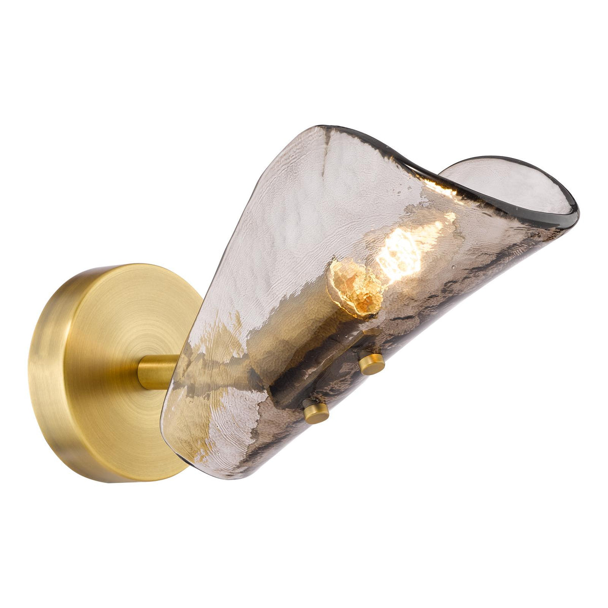 Ordelle Adjustable Wall Light Antique Bronze and Tea Smoked Glass