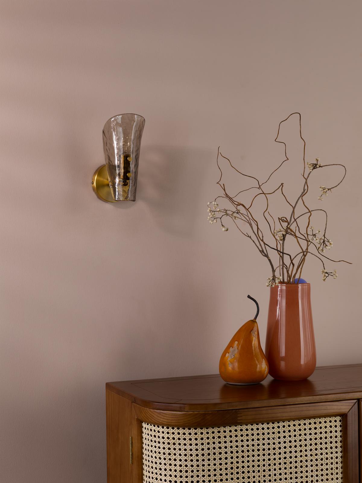 Ordelle Adjustable Wall Light Antique Bronze and Tea Smoked Glass