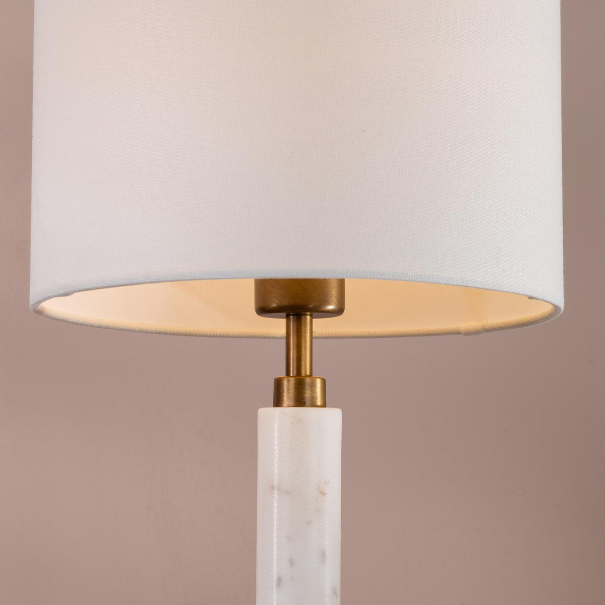 Ruperta Table Lamp Antique Bronze and Marble  With Shade