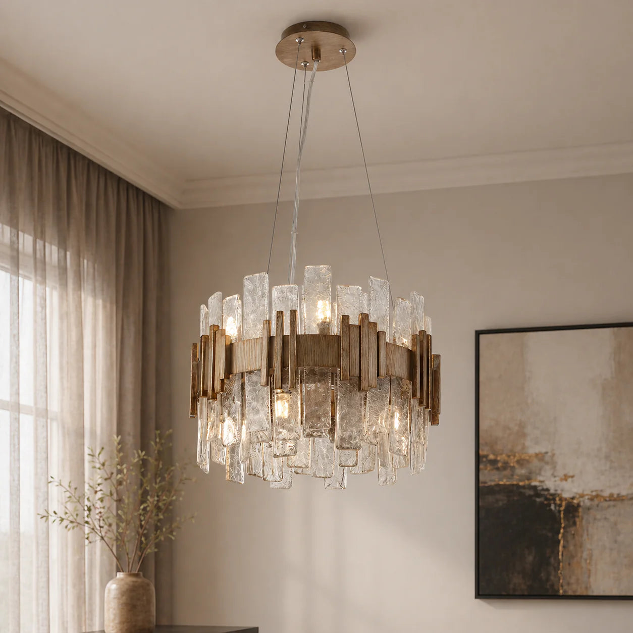 Saiph 41cm Antique Gold Chandelier