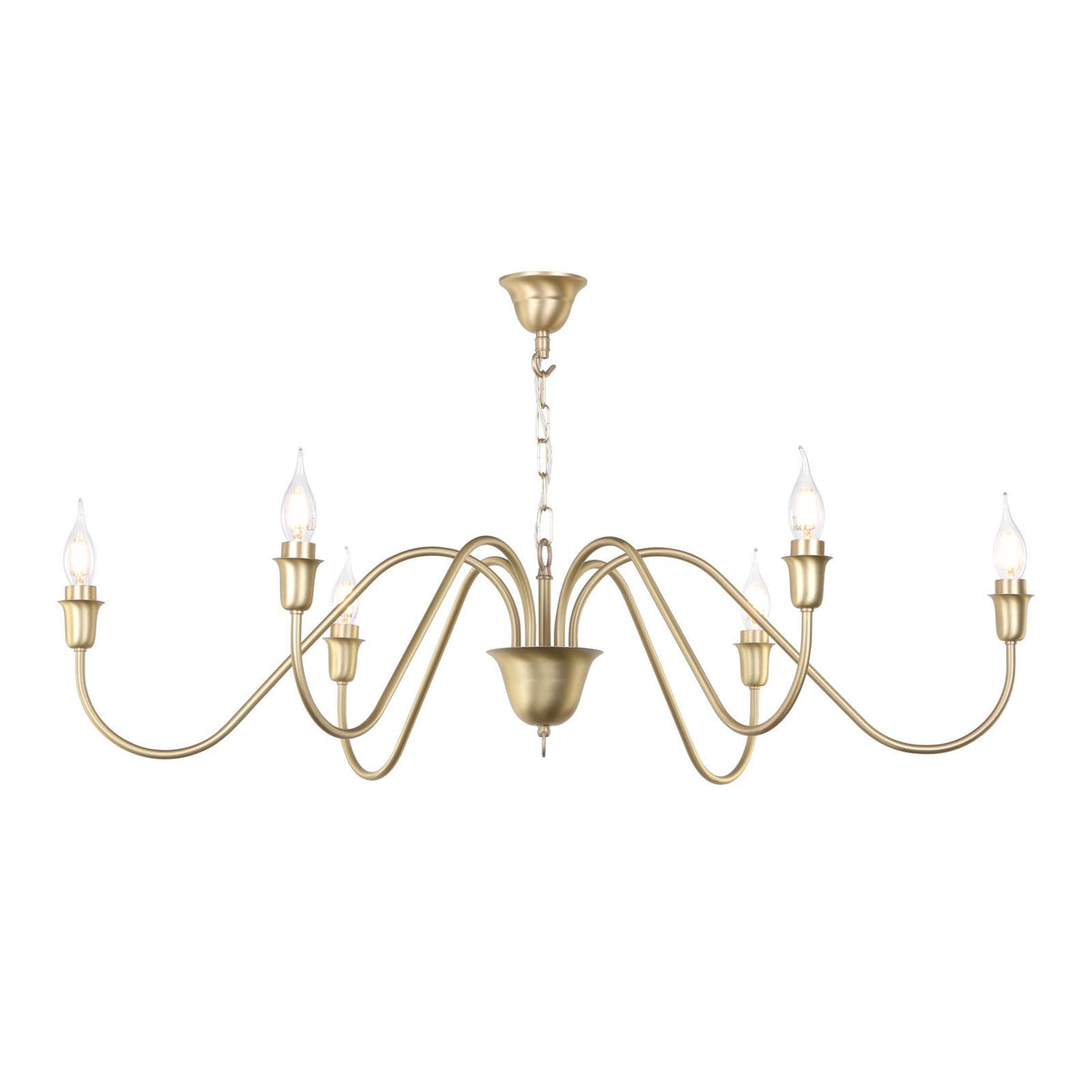 Uppsala 6 Light Brushed Brass Ceiling Pendant Fitting Only