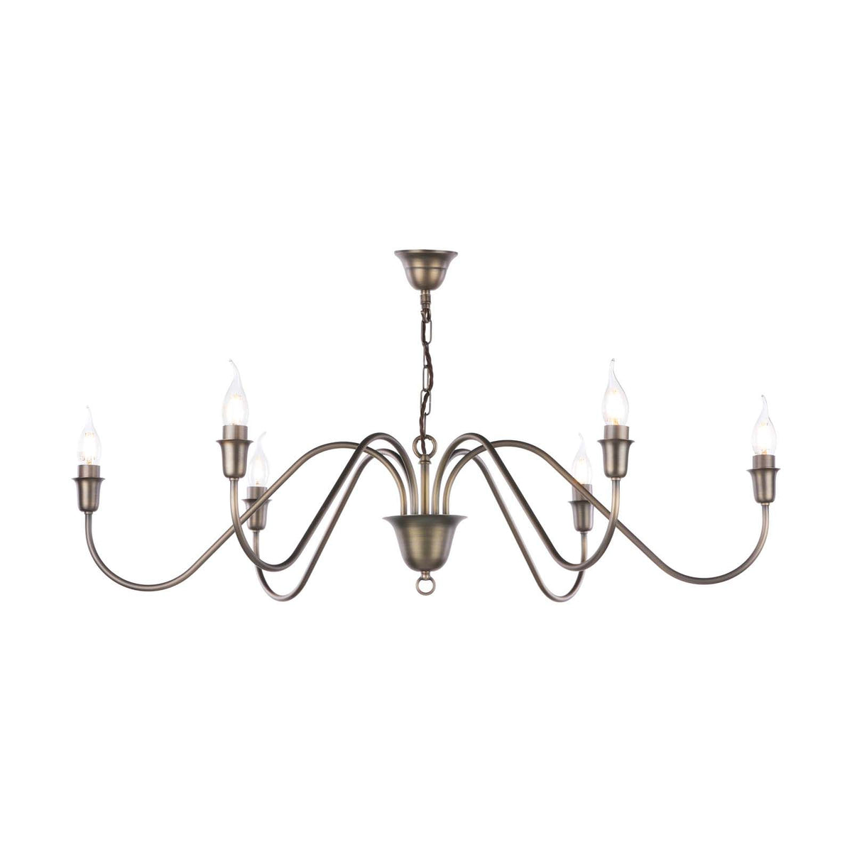 Uppsala 6 Light Antique Brass Ceiling Pendant Fitting Only