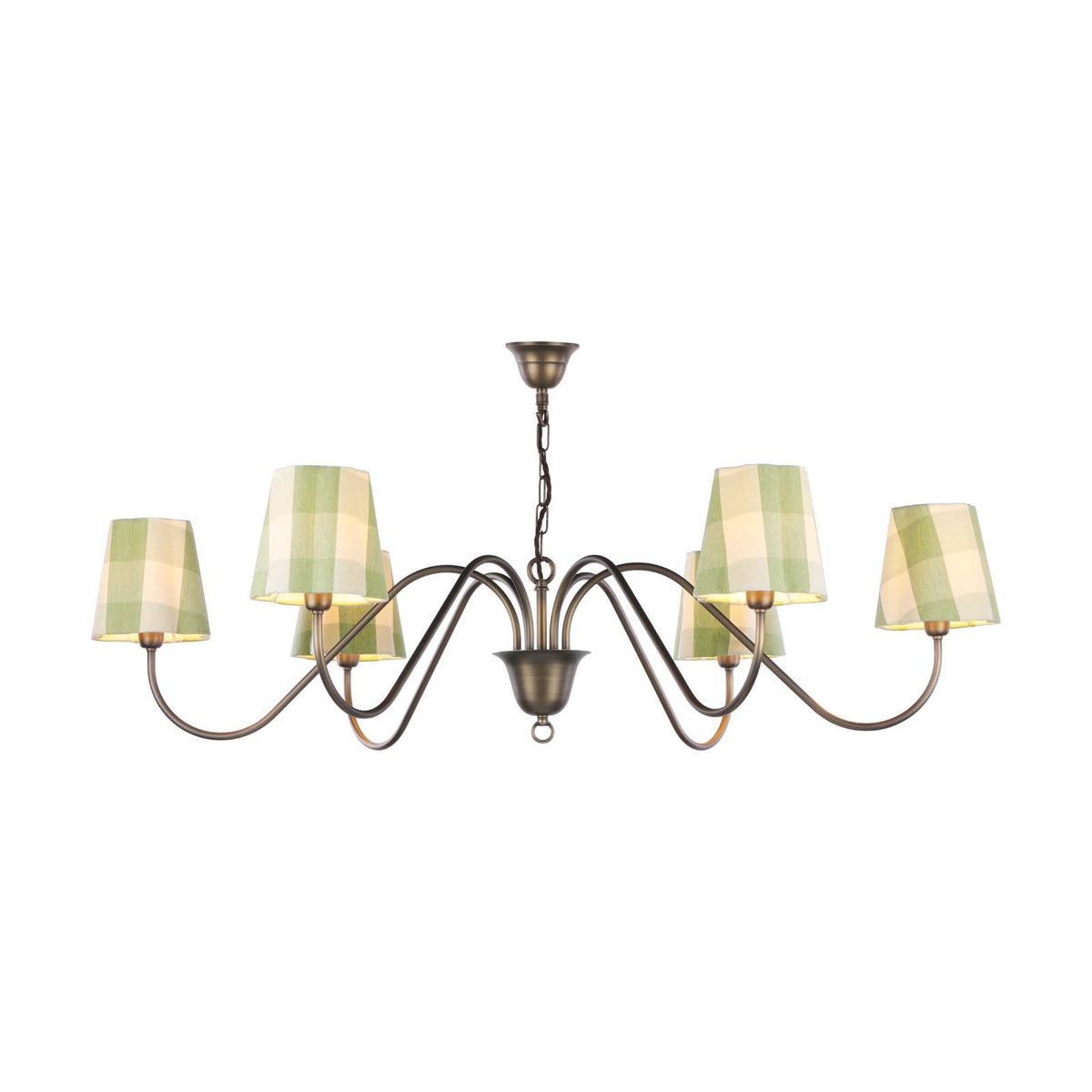 Uppsala 6 Light Antique Brass Ceiling Pendant Fitting Only