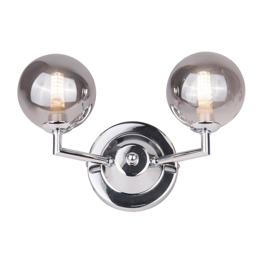 Barbara Double Wall Light in Polished Chrome
