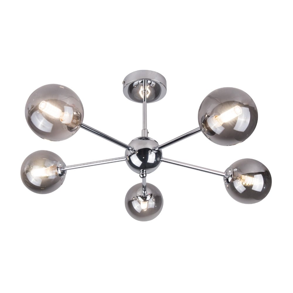 Barbara 5 Light Polished Chrome Semi Flush