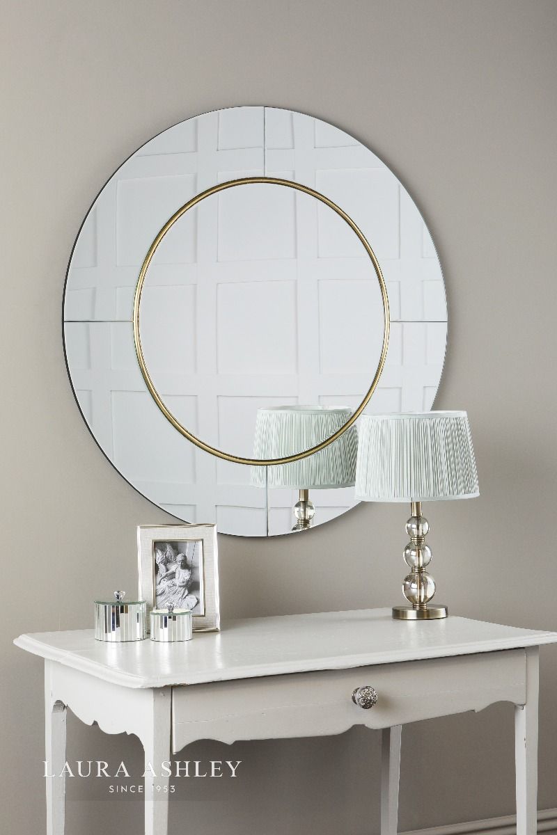 Laura Ashley Maya Gold Detailed Mirror 90cm