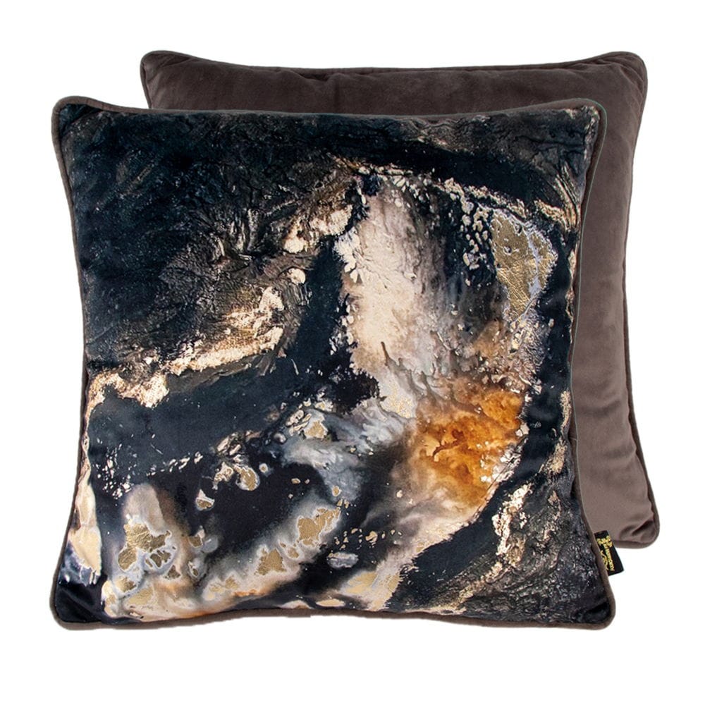 Malini Printed Black Cushion