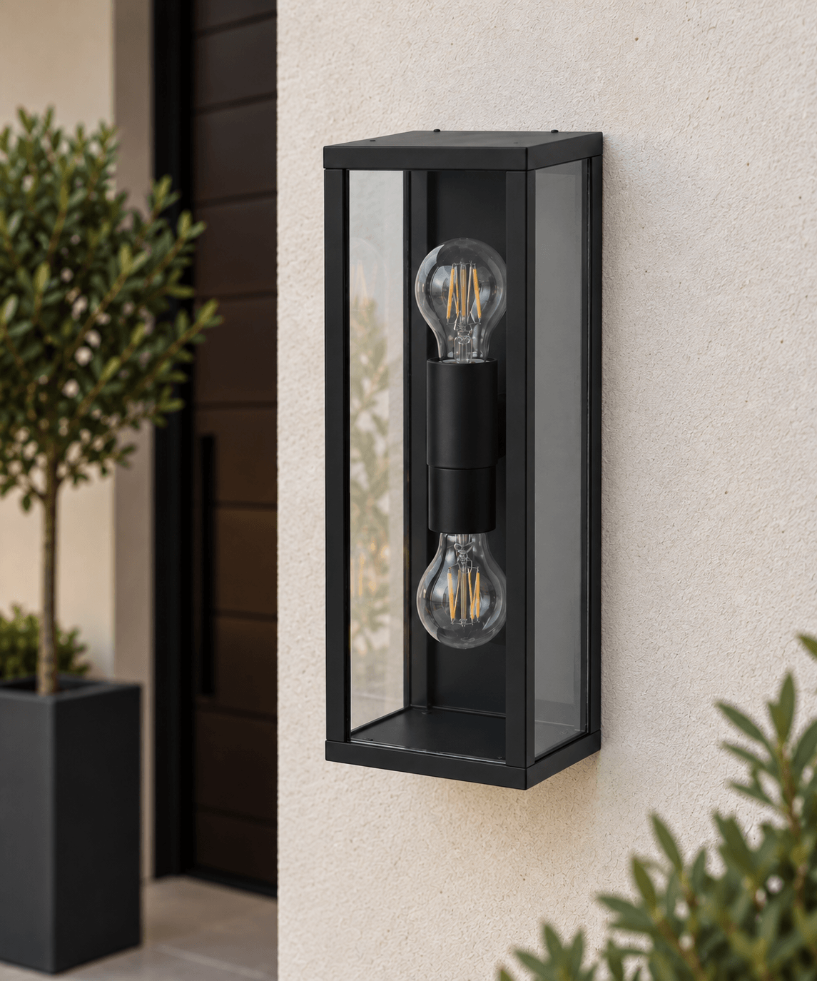 Parker Double Black Wall Light