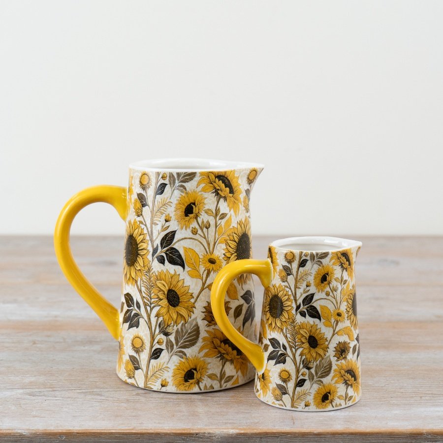 11cm Ceramic Jug Featuring Sunflower Design